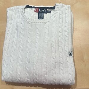 CHAPS white cable knit sweater size XXL/TTG